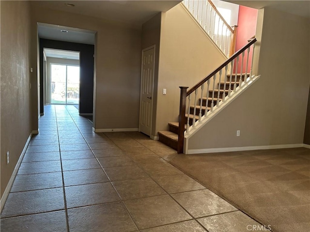 interior space featuring tile patterned flooring