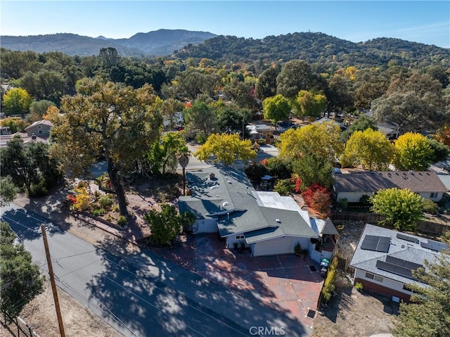 aerial view featuring a mountain view