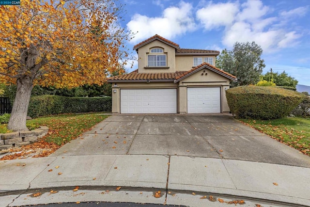 view of front of house with a garage