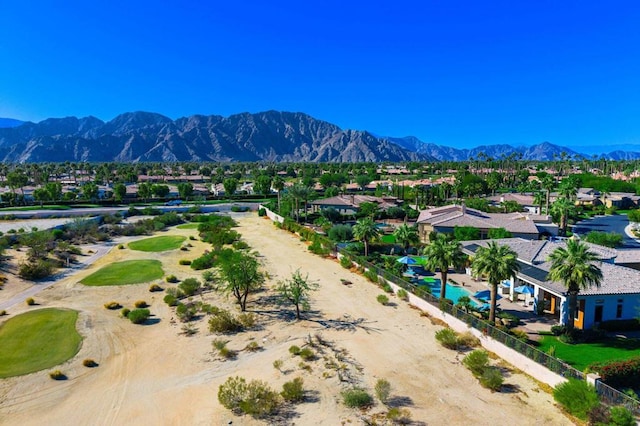 aerial view with a mountain view