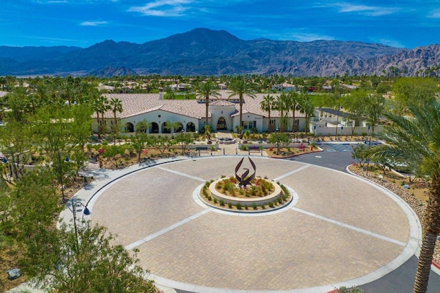 exterior space with a mountain view