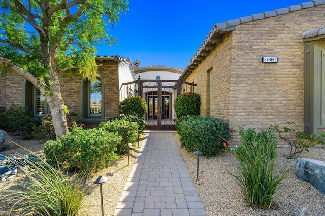 doorway to property with french doors