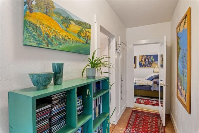 hallway featuring wood-type flooring