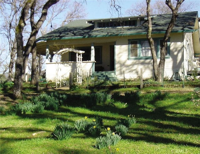 view of home's exterior featuring a lawn