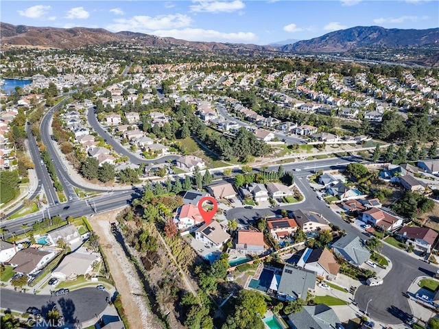 aerial view with a mountain view