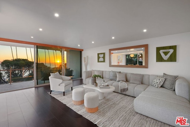 living room featuring hardwood / wood-style flooring