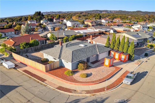 bird's eye view featuring a mountain view