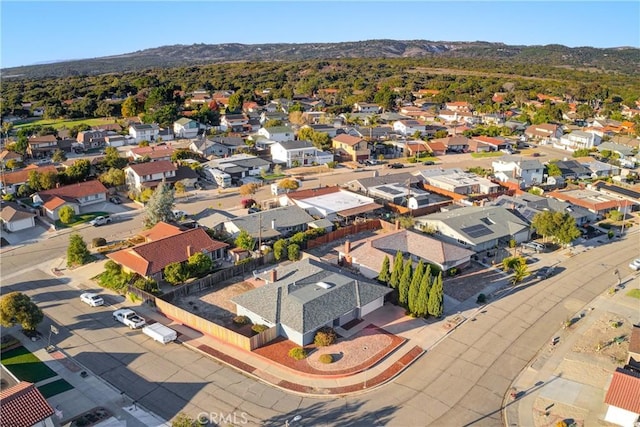 aerial view with a mountain view