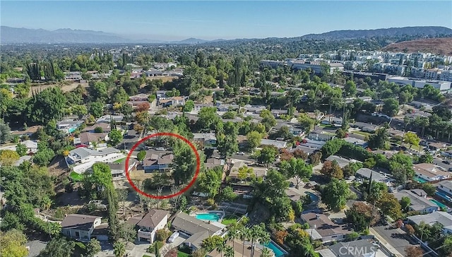 drone / aerial view with a mountain view