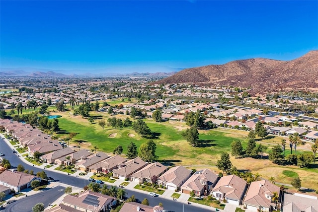 birds eye view of property featuring a residential view and a mountain view