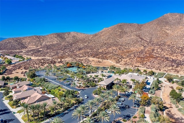 birds eye view of property featuring a residential view and a mountain view