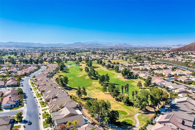 birds eye view of property featuring a residential view and a mountain view