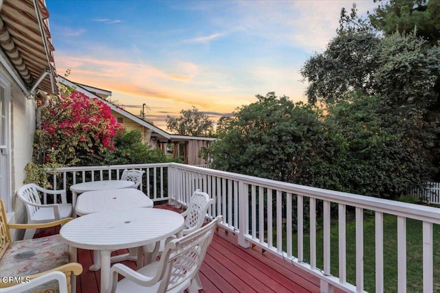 view of deck at dusk