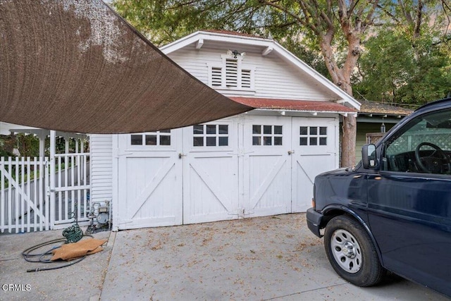 view of garage