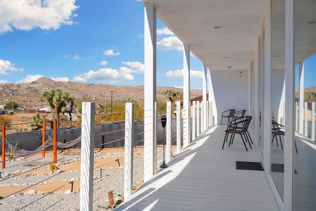 balcony with a mountain view