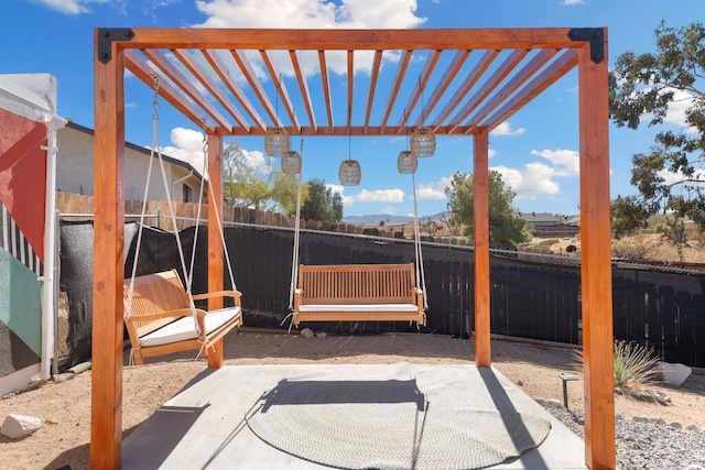 view of patio / terrace featuring a pergola