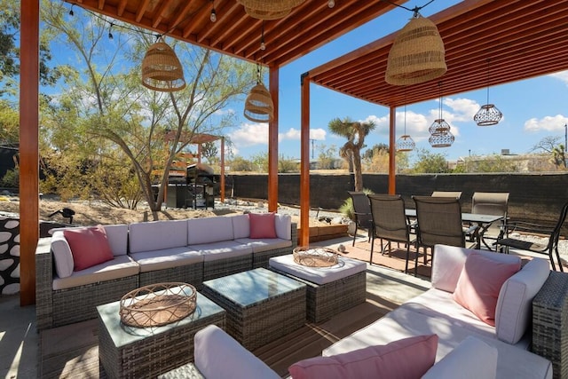 view of patio featuring outdoor lounge area