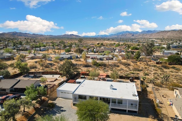 drone / aerial view with a mountain view