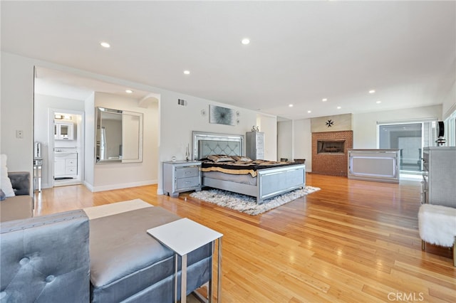 living room featuring light hardwood / wood-style floors