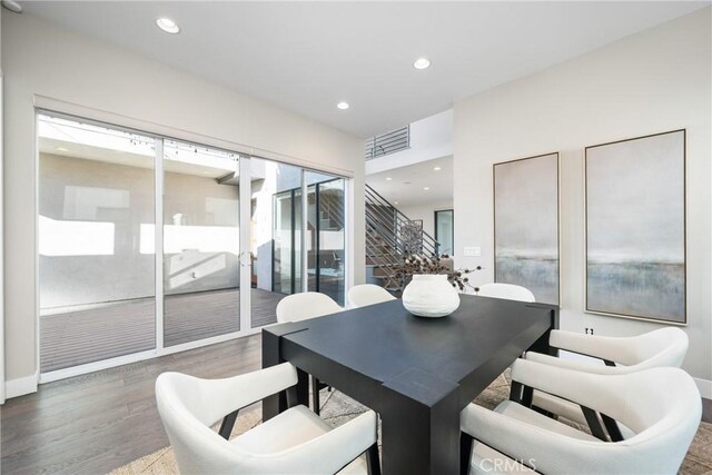 dining room featuring dark hardwood / wood-style flooring