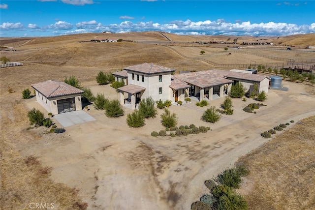 bird's eye view with a rural view