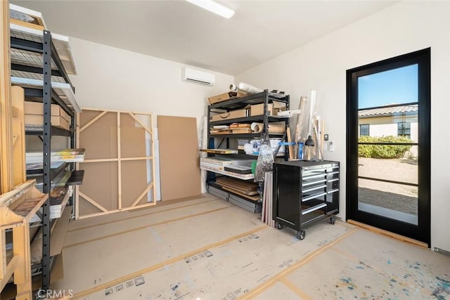 storage featuring an AC wall unit