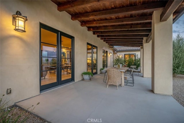 view of patio / terrace featuring french doors