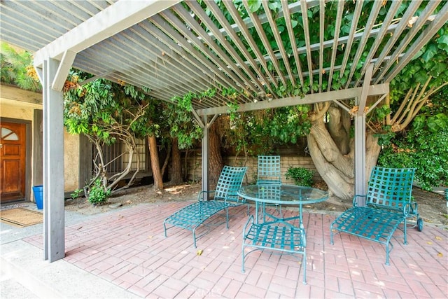 view of patio / terrace with a pergola