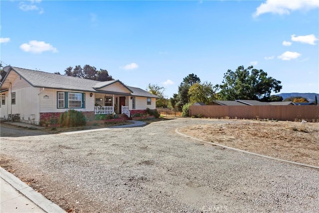 view of front of home featuring covered porch