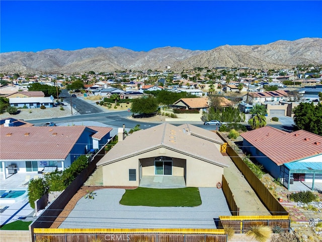 aerial view with a mountain view