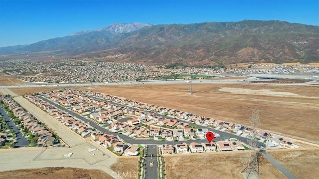 aerial view with a mountain view