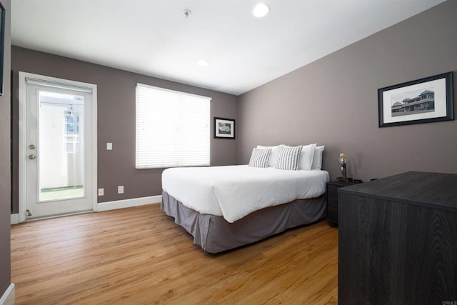 bedroom featuring light wood-type flooring