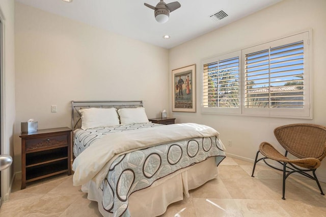 bedroom with ceiling fan