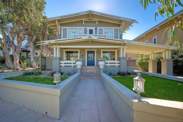 view of front of property with covered porch