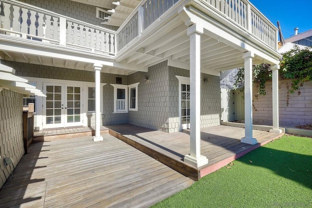 deck with french doors