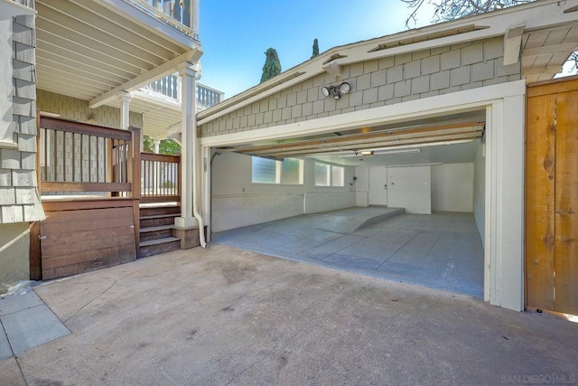 view of garage