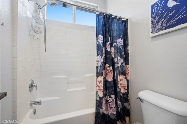 full bath with toilet and shower / tub combo