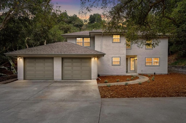 view of front of home featuring a garage