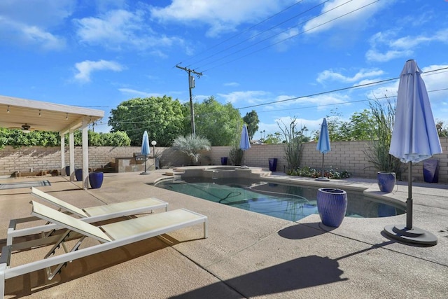 view of pool with a patio