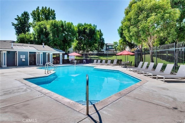 view of pool with a patio area