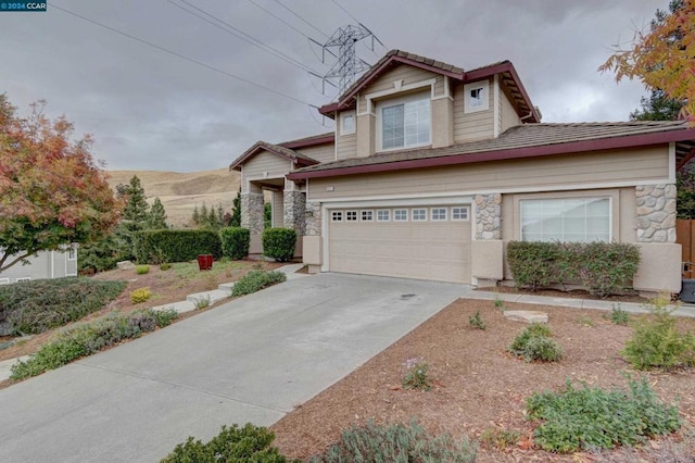 view of front facade with a garage