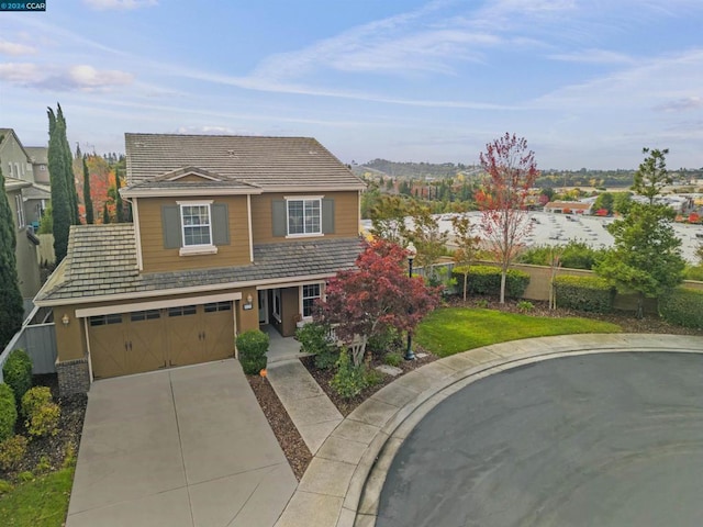 view of front of house with a garage