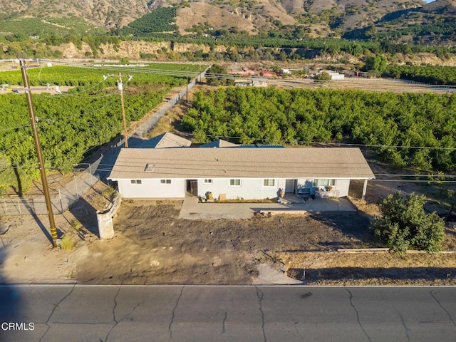 aerial view with a mountain view