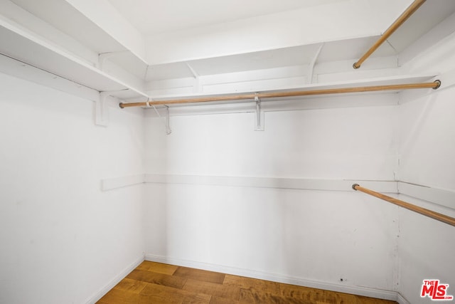 spacious closet featuring hardwood / wood-style floors