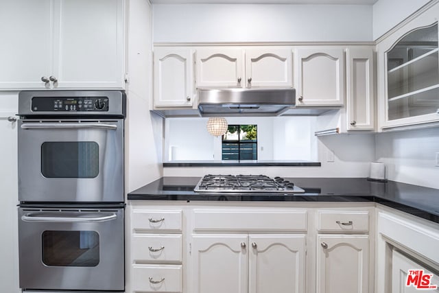 kitchen with white cabinets and stainless steel appliances