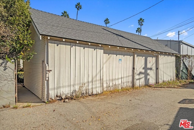 view of garage