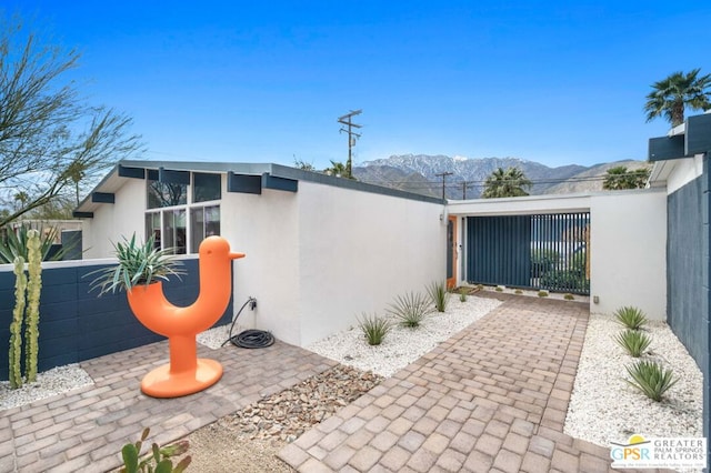 exterior space with a mountain view