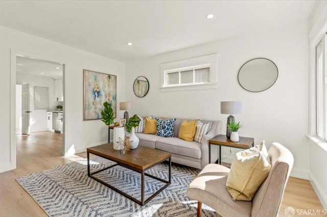 living room featuring light hardwood / wood-style floors