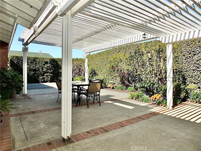 view of patio / terrace featuring a pergola