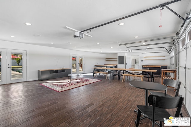 living room featuring dark hardwood / wood-style flooring